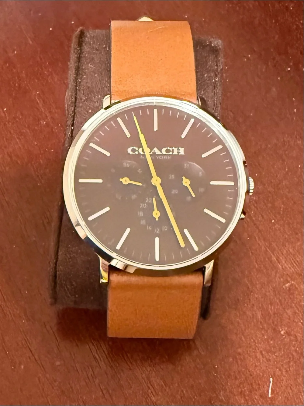 Coach Men’s Varick Brown Leather Strap Men's Watch with Brown Dial